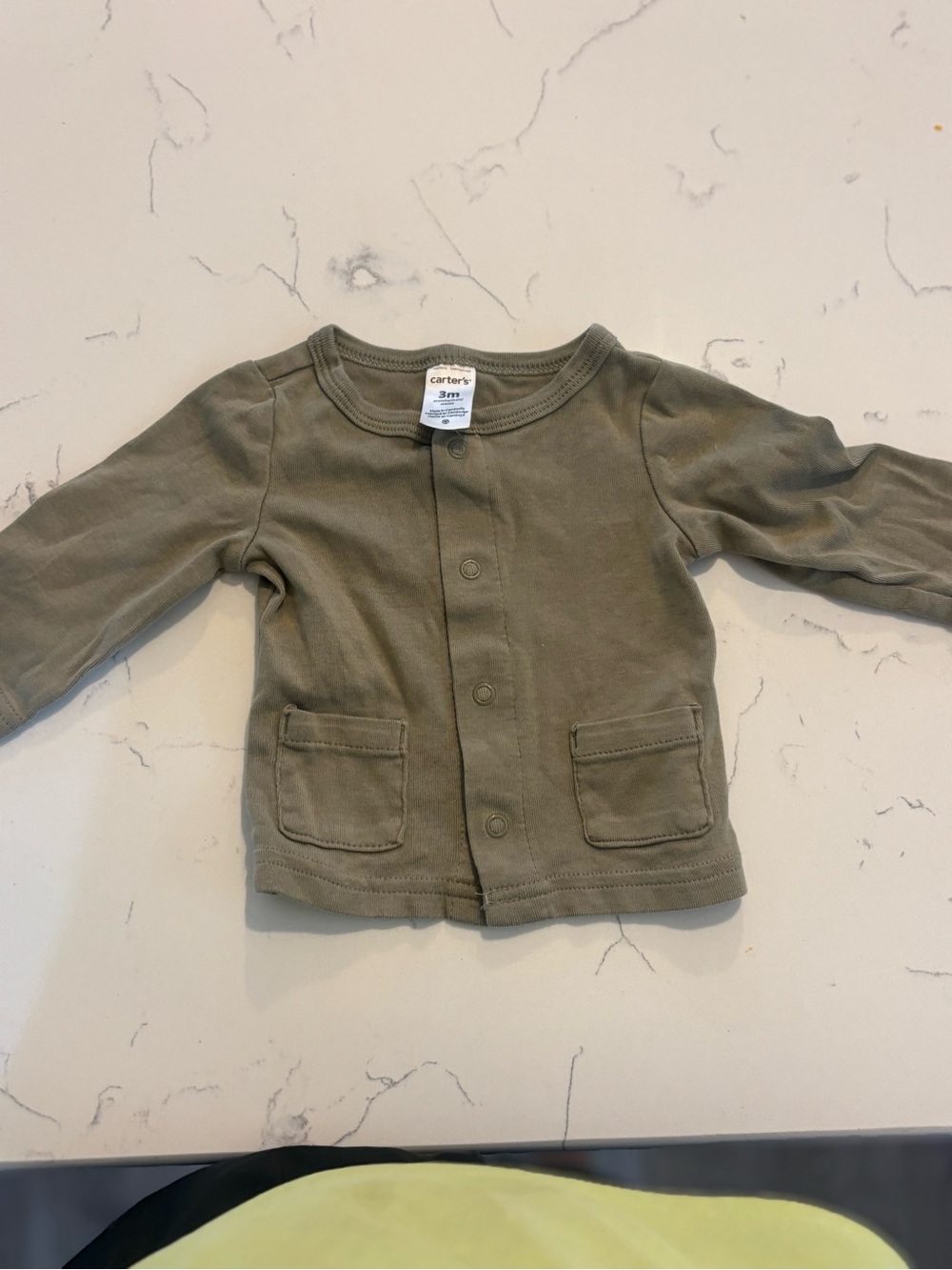 Carter's Olive Green Snap-Front Baby Cardigan